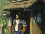 anthro bottomwear brown_body brown_fur clothing detailed_background fur male outside overweight overweight_anthro overweight_male pants shirt solo topwear shibacream ghibli morenatsu my_neighbor_totoro totoro_bus_stop juuichi_mikazuki totoro bear mammal 2021 4:3 hi_res