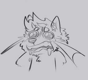 anthro bodily_fluids crying grey_background hair male open_mouth sad simple_background solo tears teeth melaisen canid canine canis domestic_dog mammal 2023 absurd_res bust_portrait digital_drawing_(artwork) digital_media_(artwork) greyscale hi_res monochrome portrait sketch