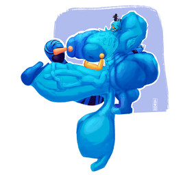 abs anthro balls big_balls big_butt big_muscles big_nipples big_pecs big_penis big_vein butt female genitals huge_balls huge_butt huge_muscles huge_pecs huge_penis hyper hyper_balls hyper_genitalia hyper_muscles hyper_pecs hyper_penis male muscular muscular_butt muscular_male nipple_fetish nipple_piercing nipple_play nipple_pull nipples pecs penis piercing piercing_pull solo tail thick_tail thick_thighs vein veiny_penis lumiink derpy_(kpop_demon_hunters) sussie_(kpop_demon_hunters) avian bird demon felid mammal pantherine tiger hi_res