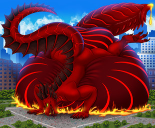 anthro balls belly belly_inflation big_balls big_belly big_penis bodily_fluids city city_background city_crushing city_destruction cum destruction dragon_male extreme_size_difference fairan genital_fluids genitals huge_balls huge_belly huge_penis hyper hyper_balls hyper_belly hyper_genitalia hyper_penis inflated_belly inflating inflation lava lava_cum macro macro_anthro macro_focus macro_male macro_pred male micro micro_prey pawpads paws penis red_body size_difference solo spiked_penis spiked_tail spikes spikes_(anatomy) tail unusual_bodily_fluids unusual_cum unusual_genital_fluids vore furrypur mythology dragon mythological_creature mythological_scalie scalie absurd_res hi_res
