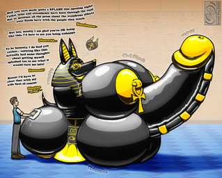 after_transformation ankh anthro armless balls belt big_balls big_breasts big_penis black_body bottomwear breasts clothing dialogue duo erection footwear genitals glistening glistening_body gold_nipples gynomorph huge_balls huge_penis hyper hyper_balls hyper_genitalia hyper_penis intersex latex legless looking_back male nipple_piercing nipples pants penis piercing sarcophagus shirt shoes size_difference tail text topwear daniel_kay animate_inanimate canid canine canis human jackal mammal 2025 digital_media_(artwork) english_text hi_res hieroglyphic_text herm_(lore)
