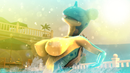 anthro anthrofied big_breasts blue_body blue_skin breasts countershading eyes_closed female multicolored_body multicolored_skin nipples non-mammal_breasts nude pokemorph pose shell short_tail skinny_dipping solo sun swimming_pool tail water pervertguy341 nintendo pokemon generation_1_pokemon lapras pokemon_(species) scalie 16:9 2017 3d_(artwork) digital_media_(artwork) hi_res source_filmmaker_(artwork) watermark widescreen
