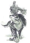 armor clothing countershading digitigrade duo female feral fur fused_shadow hair headgear headwear helmet long_hair male markings ponytail quadruped riding riding_on_back tail tsuyuga nintendo the_legend_of_zelda twilight_princess link_(wolf_form) midna canid canine canis humanoid imp mammal twili wolf 2015