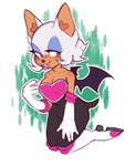 anthro female simple_background simple_coloring solo crowmatose sega sonic_the_hedgehog_(series) rouge_the_bat bat mammal colored colored_sketch sketch