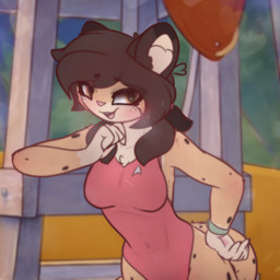 anthro beach blush blush_lines bracelet eye_through_hair female freckles hair jewelry lifeguard looking_at_viewer markings spots spotted_body translucent translucent_hair milnegake_cherret sodapop_sprays disney lilo_and_stitch star_trek lifeguard_(lilo_and_stitch) m'rall_bayleaf_(milnegake_cherret) caitian cheetah felid feline mammal 1:1 hi_res meme redraw