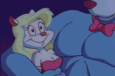 anthro arm_tuft armwear blonde_hair blue_body bow_tie bow_tie_only breasts cheek_tuft cleavage closed_smile clothed clothing countershade_snout countershading duo elbow_gloves elbow_tuft eyelashes facial_tuft featureless_chest female fingers floating_head gloves hair handwear head_inflation heart_beating inflation male mostly_nude mouth_closed muscular neck_bow pink_bow_tie pink_nose red_nose screencap smile snout thin_eyebrows tuft what white_body tom_ruegger animaniacs warner_brothers minerva_mink wilford_wolf canid canine canis mammal mink mustelid musteline true_musteline wolf 1993 3:2 animated grandfathered_content low_res reaction_image
