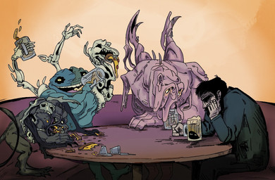 alcohol ambiguous_gender anthro bald beer beverage body_horror bone booth container cup dewlap_(anatomy) drinking eating eating_food food furniture glowing glowing_eyes group horror_(theme) jowls male mug muscular nightmare_fuel pizza saggy_skin sitting skeleton skull smile table tail teeth unusual_anatomy wrinkled_skin itskatieclearly drawfee_(copyright) animated_skeleton flesh_creature human humanoid mammal monster murid murine patchwork_creature patchwork_monster rat rodent undead hi_res