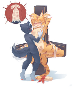 5_fingers 5_toes accessory anthro anthro_on_anthro anthro_penetrated anthro_penetrating anthro_penetrating_anthro anus areola arm_markings bangs bdsm big_breasts big_vulva biped black_nose blonde_eyebrows blonde_hair blush blush_lines bodily_fluids bondage bound breast_grab breast_play breast_suck breasts brown_body brown_claws brown_ear_tips brown_fur brown_hair brown_markings brown_stripes butt cervical_contact cervical_penetration cheek_tuft chest_tuft claws clitoris countershade_face countershade_fur countershade_hands countershade_neck countershade_torso countershading cum cum_in_uterus cum_in_vagina cum_inside dipstick_ears dipstick_tail dominant dominant_anthro dominant_male duo ear_markings eyebrows eyelashes eyelashes_through_hair eyes_closed facial_tuft feet female female_anthro female_penetrated finger_claws fingerpads fingers flesh_fang from_front_position fully_bound fur furgonomics genital_fluids genitals gloves_(marking) grey_body grey_eyebrows grey_fur grey_hair hair hair_between_eyes hand_on_another's_breast hand_on_breast hands_behind_head hands_tied heart_in_uterus heart_symbol hip_markings humanoid_feet humanoid_genitalia humanoid_hands humanoid_vulva inner_ear_fluff internal internal_vaginal interspecies larger_anthro larger_female larger_penetrated leg_markings legs_tied long_eyelashes long_hair long_tail male male/female male_anthro male_penetrating male_penetrating_female markings monotone_hair multicolored_body multicolored_ears multicolored_fur multicolored_hair nipple_fetish nipple_play nipple_suck nipples nude nude_anthro nude_female nude_male open_mouth pawpads penetration penile penile_penetration penis penis_in_vagina pink_anus pink_areola pink_blush pink_clitoris pink_nipples pink_pawpads pink_vulva plantigrade plantigrade_pawpads red_penis red_ribbon red_tongue restraints ribbons sex short_hair simple_background size_difference smaller_anthro smaller_male socks_(marking) spread_legs spreading standing standing_sex striped_arms striped_body striped_ears striped_fur striped_hair striped_hips striped_legs striped_markings striped_tail stripes submissive submissive_anthro submissive_female sucking tail tail_accessory tail_markings tail_motion tail_ribbon tailwag tan_body tan_countershading tan_fur tan_inner_ear_fluff tan_markings tan_tail_tip tan_tuft tears tiptoes toe_claws toes tongue tongue_out translucent translucent_hair tuft two_tone_body two_tone_fur uterus vaginal vaginal_fluids vaginal_penetration vulva white_background white_body white_claws white_feet white_fur white_hair white_hair_tips white_hands white_inner_ear white_markings x-ray_view yellow_body yellow_fur lalamedli cygames world_flipper mia_(world_flipper) canid canine felid mammal pantherine tiger absurd_res hi_res