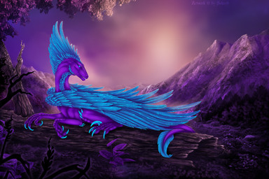 ambiguous_gender blue_body blue_eyes blue_feathers claws detailed_background feathers feral log lying moss outside plant purple_body purple_scales scales solo tail wood selianth mythology dragon feathered_dragon feathered_scalie mythological_creature mythological_scalie scalie 2019 3:2 digital_media_(artwork) hi_res
