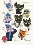 anthro blush group male necktie simple_background text white_background salvador_bear aggretsuko sanrio anai_(aggretsuko) haida_(aggretsuko) ookami_(aggretsuko) tadano_(aggretsuko) asinus badger canid canine donkey equid equine hyena japanese_badger mammal maned_wolf meles mustelid musteline spotted_hyena 2019 absurd_res hi_res korean_text translated