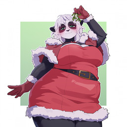 anthro biped blush bottomwear breasts clothed clothed_anthro clothed_female clothing female fingers front_view fully_clothed fully_clothed_anthro fully_clothed_female fur hair looking_at_viewer smile solo standing topwear pakusta bear giant_panda mammal 2025 digital_drawing_(artwork) digital_media_(artwork) hi_res