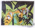 bottomwear clothed clothing curvy_figure female loincloth skimpy solo thick_thighs voluptuous jesonite kenno_arkkan tyla_(jesonite) felid mammal pantherine tiger traditional_media_(artwork)