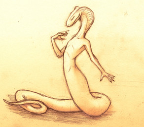 anthro apode legless serpentine dirtypaperjoe draconcopode naga reptile scalie snake 2025 absurd_res hi_res monochrome traditional_media_(artwork)