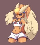 anthro ball basketball_(ball) biped black_sclera blue_eyes breasts cleavage clothed clothing crop_top female midriff navel shirt solo topwear tune_squad_outfit tune_squad_outfit_(1996) honowyn cc-by-nc-sa creative_commons looney_tunes nintendo pokemon space_jam warner_brothers lola_bunny generation_4_pokemon lagomorph lopunny mammal pokemon_(species) hi_res