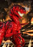 claws diablo dinosaur fire lava outside primal_rage scalie solo theropod warm_colors watermark
Rating: Safe
Score: 4
User: CatBox
Date: December 02, 2013