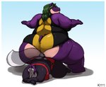 anthro between_butts big_butt butt butt_focus clothed clothing eyes_closed facesitting female green_hair group hair huge_butt hyper hyper_butt one-piece_swimsuit overweight overweight_anthro overweight_female pinned purple_hair sitting sitting_on_another sitting_on_butt swimwear thick_thighs translucent trio kazecat aroma_(kazecat) bertha_(kazecat) common_hippopotamus hippopotamid mammal mephitid skunk 2012 dated