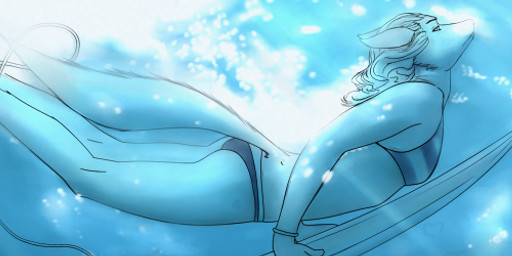 anthro banner bikini board bubble clothed clothing female hair heart_symbol leash simple_background skimpy solo surfboard swimwear tail tight_clothing two-piece_swimsuit underwater vehicle water watercraft wristband oonami canid canine canis mammal wolf 2012 cool_colors hi_res long_image monochrome wide_image