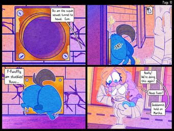 ambiguous_feral ambiguous_gender ambiguous_humanoid amputee animal_genitalia anus baby_talk blonde_hair blue_body blue_fur clothed clothed_humanoid clothing dialogue disability feral fur genitals grey_hair grey_tail hair holding_another male male_feral missing_all_legs missing_leg missing_limb neonate outside purple_body purple_fur sheath stuck tail text young young_ambiguous young_feral spacefluff fluffy_pony fluffy_pony_(species) humanoid mammal 2022 4:3 comic digital_media_(artwork) english_description english_text hi_res