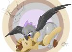 2014 anus avian beak brown_hair clothing duo equine eyes_closed female feral fur grey_fur gryphon hair horse lesbian lying mammal my_little_pony on_back original_character pony purple_eyes pussy shinekolt tongue wings
Rating: Explicit
Score: 8
User: lemongrab
Date: March 09, 2014