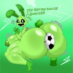 anthro areola ball big_areola big_breasts big_butt black_eyebrows black_mouth black_nose black_sclera bodily_fluids breasts butt crouching dialogue eyebrows eyelashes female green_areola green_background green_body green_ears green_inner_ear green_nipples green_tail huge_breasts huge_butt looking_at_viewer looking_back looking_back_at_viewer motion_lines nipples object_in_ass open_mouth open_smile pink_tongue rear_view scut_tail short_tail simple_background smile smiling_at_viewer soccer_ball sweat sweatdrop tail talking_to_viewer text thick_thighs tongue white_eyes lokbunny17 mob_entertainment poppy_playtime smiling_critters hoppy_hopscotch lagomorph leporid mammal rabbit 1:1 2024 colored digital_media_(artwork) english_text hi_res shaded