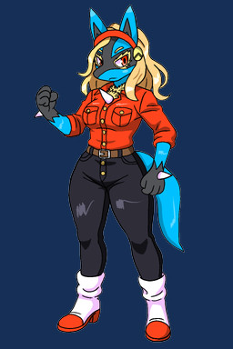 anthro blonde_hair blue_body blue_fur boots bottomwear clothing curvy_figure denim denim_bottomwear denim_clothing female footwear front_view fur hair jeans pants shoes solo spikes wide_hips pacifickeystone my_hero_academia nintendo pokemon ippan_josei canid canine generation_4_pokemon lucario mammal pokemon_(species) 2:3 alpha_channel digital_drawing_(artwork) digital_media_(artwork) hi_res