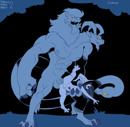 2_heads 3_toes 4_fingers abdominal_bulge abs anal anthro claws clothing duo eye_contact feet female fingers fleshlight_position fucked_silly genitals glowing glowing_eyes hair hat headgear headwear humanoid_genitalia humanoid_penis living_tail long_hair looking_at_another male male/male mane mane_hair multi_head muscular muscular_male nipples penis sex shadow size_difference snake_tail spread_legs spreading stand_and_carry_position standing standing_sex suspension tail text toe_claws toes tongue tongue_out unusual_anatomy unusual_tail vaginal vein veiny_penis witch_hat metal_(artist) final_fantasy final_fantasy_ix square_enix seabook bovid burmecian caprine chimera felid goat lion mammal monster murid murine pantherine rat reptile rodent scalie snake english_text hi_res