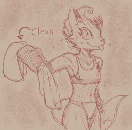 anthro athletic athletic_anthro athletic_female bodily_fluids bra breasts cheek_tuft clothing dipstick_ears dipstick_tail ear_markings facial_tuft female female_anthro gloves_(marking) holding_object holding_towel looking_at_viewer markings multicolored_ears navel panties small_breasts smile solo sports_bra sweat sweaty_body tail tail_markings text tongue tongue_out towel tuft underwear chamma_retsuden dungeons_of_aether rivals_of_aether fleet_(dungeons_of_aether) canid canine fox mammal 2026 digital_drawing_(artwork) digital_media_(artwork) english_text hi_res sketch