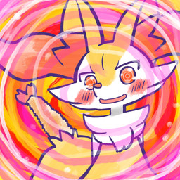 ambiguous_anthro ambiguous_gender anthro biped blush blush_stickers food front_view hypnosis looking_at_viewer mind_control object_in_tail open_mouth open_smile shrimp_(food) smile snout solo spiral spiral_pupils standing tail annyui0611 nintendo pokemon braixen canid generation_6_pokemon mammal pokemon_(species) 1:1 2025 digital_drawing_(artwork) digital_media_(artwork) half-length_portrait hi_res japanese_description portrait translated_description