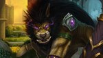 ambiguous_gender armor bracers column druid feral flower fur glowing glowing_eyes jewelry magic_user metal open_mouth plant purple_eyes rock solo tail tribal_spellcaster mathew-b blizzard_entertainment warcraft druid_(feral) felid mammal 16:9 widescreen