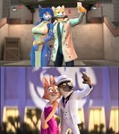 anthro blurred_background bundled_up canon_couple clothing coat duo facial_hair fangs female jacket leaning leaning_on_another male male/female mustache pose reference_image romantic romantic_couple selfie smile smirk suit suit_jacket teeth topwear astro_catmew dreamworks nintendo star_fox team_fortress_2 the_bad_guys valve warfare_machine diane_foxington fox_mccloud krystal_(star_fox) mr._wolf_(the_bad_guys) warfare_fox warfare_krystal canid canine canis fox mammal wolf 3d_(artwork) digital_media_(artwork) hi_res widescreen