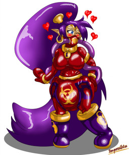 big_breasts big_diaper blue_eyes blush bodysuit boots breasts clothing collar diaper diapersuit ear_piercing ear_ring fart_tubes female footwear gas_mask gold_accessory hair handwear hazard_symbol heart_locket heart_symbol hose hose_in_diaper hosesuit huge_breasts huge_diaper impossiblu latex latex_clothing latex_diaper latex_mask latex_skinsuit mask mittens not_furry one_eye_closed piercing pointy_ears ponytail purple_hair ring_piercing shoes skinsuit solo symbol tight_clothing tube shantae_(series) wayforward shantae half_genie hi_res