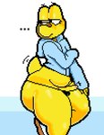 anthro blush bulge clothing ellipsis embarrassed erection femboy footwear genitals half-closed_eyes jacket looking_away male narrowed_eyes penis shell-less shoes side_view small_penis solo tail thick_thighs thong topwear underwear wide_hips yellow_body parkercc somescrub third-party_edit mario_bros nintendo paper_mario koops koopa koopa_troopa scalie