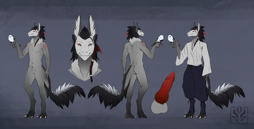 3_toes 5_fingers abs ambiguous_gender animal_genitalia anthro balls barefoot biped bird_on_hand black_hair black_mane blue_bottomwear blue_clothing blue_pants bottomwear butt claws close-up clothed clothing countershade_ears countershade_fur countershade_head countershading digitigrade duo erection eyebrows feet feral finger_claws fingers front_view fully_clothed fully_sheathed fur genitals glans gradient_legs grey_background hair highlights_(coloring) inner_ear_fluff knot knotted_penis logo looking_at_viewer male mane markings mouth_closed navel neck_tuft nude pants pecs penis pointy_ears prick_ears rear_view red_highlights red_markings red_penis ridged_knotted_penis ridged_penis sheath shirt short_hair shoulder_blades simple_background snout snout_from_the_front solo solo_focus standing tail tail_mane tail_ridge tapering_tail text three-quarter_view toe_claws toes topwear tuft white_claws white_clothing white_eyes white_face white_inner_ear_fluff white_shirt white_topwear jadedragoness mythology mala_(ravegeam) avian bird dragon furred_dragon furred_scalie lungdrake mythological_creature mythological_scalie scalie 2021 artist_logo artist_name digital_media_(artwork) digital_painting_(artwork) flat_colors hi_res model_sheet painting_(artwork)