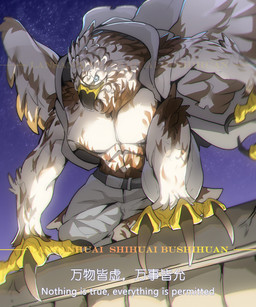 3_toes anthro back_wings beak biped black_beak blue_eyes clothed clothing feathered_wings feathers feet male multicolored_beak sky solo star starry_sky talons toes two_tone_beak wings yellow_beak lansanhuai assassin's_creed ubisoft accipitrid accipitriform avian bird eagle 2025 colored hi_res signature