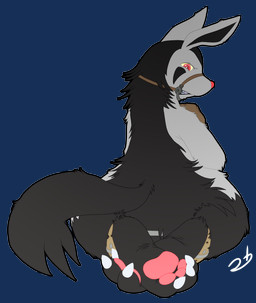 ambiguous_gender bdsm belt bondage bound claws kneeling looking_at_viewer looking_back muzzle_(object) muzzled pawpads paws rear_view semi-anthro simple_background solo tail transparent_background stormdragonblue nintendo pokemon generation_3_pokemon mightyena pokemon_(species) alpha_channel hi_res