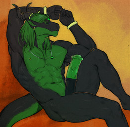 abs animal_genitalia animal_penis anthro bangle big_penis black_body black_penis claws ear_piercing ear_ring equine_genitalia equine_penis erection eye_markings eyebrow_slit eyebrows finger_claws fingers flared_penis flexing forehead_gem gem genitals green_body green_eyes green_hair green_penis hair horn horn_jewelry horn_ring humanoid_hands jewelry long_hair male markings muscular muscular_anthro muscular_male navel necklace nipple_piercing nipples nude pendant penis piercing pose ring_(jewelry) ring_piercing sitting solo stretching tail vein veiny_penis nightarm mythology valykh dragon mythological_creature mythological_scalie scalie void_dragon absurd_res hi_res