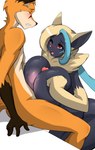 anthro anthro_on_anthro big_breasts breast_play breasts duo female genitals huge_breasts male male/female nipples penis sex titfuck jludragoon nintendo pokemon canid canine fox generation_7_pokemon legendary_pokemon mammal pokemon_(species) zeraora