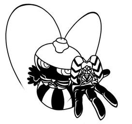 ambiguous_clothing ambiguous_gender anthro duo female jester looking_at_viewer offering_to_viewer turtlelord45 versus_(manga) bug_jester_(versus) roya_roach arthropod blattodean cockroach demon insect monochrome