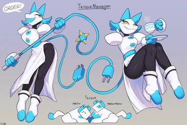 4_fingers anthro athletic athletic_anthro athletic_female biped blue_hair breasts container cup duo electrical_plug electrical_plug_tail female feral fingers floating_hands front_view gradient_background group hair happy machine medium_breasts multiple_poses pose quadruped simple_background smile snout solo speech_bubble tea_cup text three-quarter_view whip yellow_eyes sususuigi deltarune undertale_(series) tasque_manager darkner domestic_cat felid feline felis mammal robot tasque 2021 character_name digital_media_(artwork) english_text hi_res multiple_images shaded signature