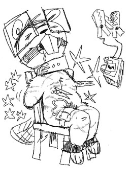 ankle_cuffs anthro bdsm big_teeth blush bodily_fluids bondage bound car_battery chair chair_bondage clothes_pin collar cuff_(restraint) drooling egg_vibrator eyes_closed eyewear female furniture glasses hands_behind_back hands_tied markings nipple_fetish nipple_pinch nipple_play pain pinch rectangular_glasses restraints saliva sex_toy solo star_symbol struggling tears vibrator wearing_glasses whip_mark wahlgo zelda_(wahlgo) beaver mammal rodent black_and_white hi_res monochrome sketch
