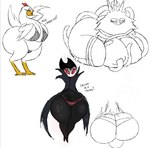 anthro butt clothing female male thick_thighs thong underwear plapjax hollow_knight team_cherry grimm_(hollow_knight) radiance_(hollow_knight) arthropod avian bird chicken galliform gallus_(genus) insect lepidopteran moth phasianid hi_res sketch_page