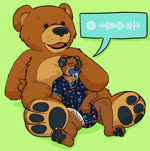 4_toes 5_fingers ageplay anthro baby_bodysuit big_plushie black_eyes black_nose black_pawpads brown_body brown_fur claws clean_diaper clothed clothing comfort comfortable diaper diaper_under_clothing diaper_under_onesie duo feet fingers fur green_background infantilism male object_in_mouth onesie pacifier pacifier_clip pacifier_in_mouth pawpads plushie roleplay simple_background snapsuit tired toe_claws toes wearing_diaper yellow_eyes bottlebear spotify manor_(bottlebear) bear mammal 2021 animated digital_media_(artwork) hi_res no_sound short_playtime webm