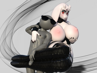 5_fingers anthro big_breasts boots breasts claws clothing dominant dominant_female duo eyewear feet female female_on_human fingers foot_fetish foot_play footjob footwear fur genitals grey_penis horn huge_breasts human_on_anthro interspecies legwear male male/female male_on_anthro penile penis sex shoes sunglasses thigh_boots thigh_highs white_body white_fur idsaybucketsofart endless_(modeler) undertale undertale_(series) anon toriel boss_monster_(undertale) bovid caprine human mammal 3d_(artwork) 4:3 digital_media_(artwork)