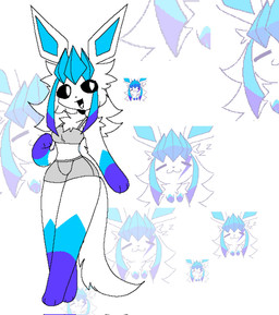 anthro big_ears blue_body blue_fur female fur hair long_hair solo white_body white_fur wide_hips zephyzest nintendo pokemon fan_character zephy_(zephyzest) eeveelution generation_4_pokemon glaceon pokemon_(species) hi_res model_sheet