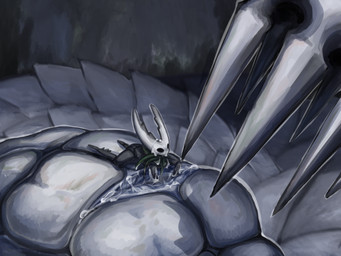 6_horns all_fours ambiguous_gender ambiguous_prey animal_genitalia animal_vulva anthro anthro_prey apode arm_in_pussy barely_inside black_body black_eyes blue_insides blue_vulva bodily_fluids bottomless bottomless_anthro cloak clothed clothing dripping duo extreme_size_difference female female/ambiguous female_pred feral feral_pred fisting genital_fluids genitals glistening glistening_genitalia glistening_vulva green_cloak green_clothing grey_background horn imminent_unbirth imminent_vore iridescent legless living_insertion living_insertion_play looking_up looking_up_at_partner lying lying_on_another lying_on_partner micro micro_ambiguous multi_horn on_front parent_incest penetration presenting presenting_vulva scales scaly_tail simple_background size_difference spikes spikes_(anatomy) tail unbirthing underbelly vaginal vaginal_fluid_drip vaginal_fluid_on_face vaginal_fluid_string vaginal_fluids vaginal_fluids_on_hand vaginal_fluids_puddle ventral_scales vore vulva white_body white_head willing_prey dual-screens hollow_knight_(franchise) team_cherry hollow_knight_(character) pale_king_(hollow_knight) pure_vessel_(hollow_knight) arthropod insect vessel_(species) wyrm_(hollow_knight) 2026 colored digital_media_(artwork) digital_painting_(artwork) painting_(artwork) shaded soft_shading father_(lore) father_and_child_(lore) incest_(lore) male_(lore) nonbinary_(lore) parent_(lore) parent_and_child_(lore)