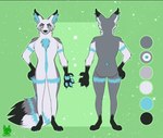 band_(marking) banded_arms banded_legs banded_tail blue_body blue_ears blue_eyes blue_fur blue_markings fur grey_body grey_fur male markings paws solo tail tail_markings gamibri icarus_fox arctic_fox canid canine fox grey_fox mammal true_fox urocyon model_sheet