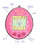 ambiguous_gender buttplug collar collar_tag dildo eyes_closed feral genitals parody plug_(sex_toy) sex_toy smile solo text uwu white_back averykinkyguy tamagotchi felid feline mammal 2023 english_text hi_res