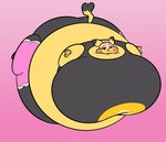 anthro belly big_belly big_breasts big_cheeks black_bottomwear black_clothing black_nose black_pants black_sclera black_shirt black_topwear body_inflation bottomwear breasts cheek_bulge clothing cosplay_pikachu_(costume) female floating huge_belly huge_breasts hyper hyper_belly hyper_breasts hyper_inflation immobile inflation inflation_fetish mask pants pink_background pink_bottomwear pink_clothing pink_mask pink_pants puffed_cheeks red_cheeks round_body shirt simple_background smile smug solo spherical_inflation sports_mask sportswear tail tight_clothing topwear white_eyes wrestling_mask wrestling_outfit yellow_body yellow_ears yellow_tail sergiocipactli nintendo pokemon pikachu_libre susie_(reathe) generation_1_pokemon pikachu pokemon_(species) 2023 colored digital_media_(artwork) flat_colors hi_res