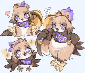 ambiguous_anthro ambiguous_gender anthro avian_feet bag beak biped blush brown_beak brown_body brown_feathers chibi countershading feather_hands feathers front_view head_tuft looking_at_viewer multicolored_body multicolored_feathers multiple_poses plantigrade pose purple_eyes question_mark satchel simple_background solo sparkles tuft two_tone_body two_tone_feathers white_background white_body white_countershading white_feathers ookm avian bird oscine passerine sparrow 2026 cel_shading digital_drawing_(artwork) digital_media_(artwork) shaded