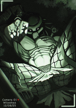 abs bleak_ambiance blood bodily_fluids bottomwear camera_view clothed clothing loincloth low-angle_view male mask melee_weapon muscular muscular_humanoid muscular_male night_vision partially_clothed pecs polearm spear weapon wiceshezz predator_(franchise) alien humanoid yautja hi_res